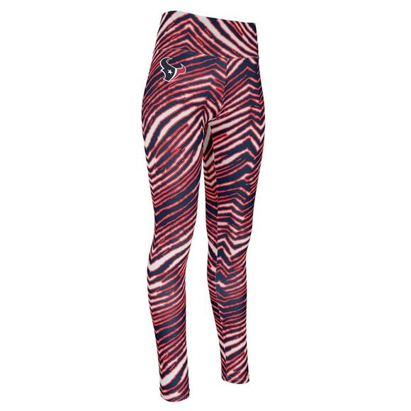 Zubaz NFL Apparel Houston Texans Womens Small Zebra Print Legging Football NWT - Picture 1 of 2